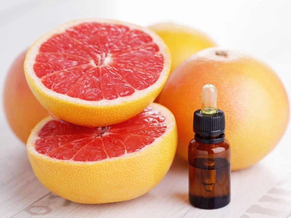 Grapefruit oil for rejuvenating, whitening and disinfecting the facial skin